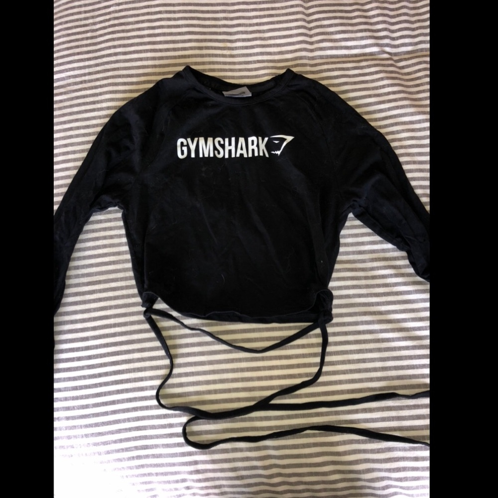 Gymshark Cropped Long Sleeve Tie Waist top